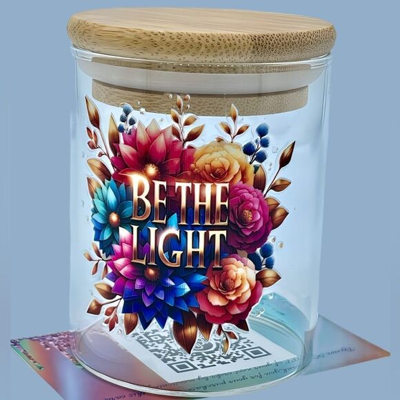 NWT NIB FAITH BASED QUOTES BAMBOO LID W/SEAL GLASS JARS PERFECT FOR GIFT GIVING! - Picture 1 of 15